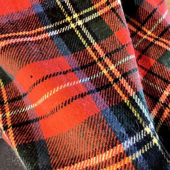 VTG Rally Klad Scotland Wool Travel Rug Tartan Stuart Plaid Blanket Red Blue - Picture 6 of 6